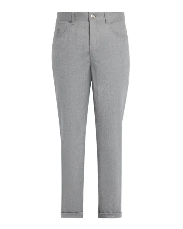 Brunello Cucinelli Men 's Wool Flannel Five-Pocket Pants