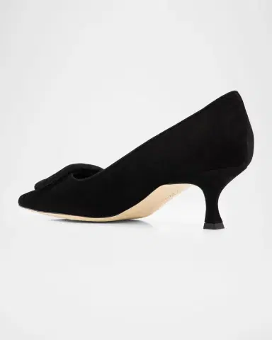 Manolo Blahnik Maysale Suede Buckle Pumps | Thumbnail 3