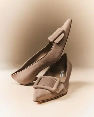 Manolo Blahnik Maysale Suede Buckle Pumps | Thumbnail 4