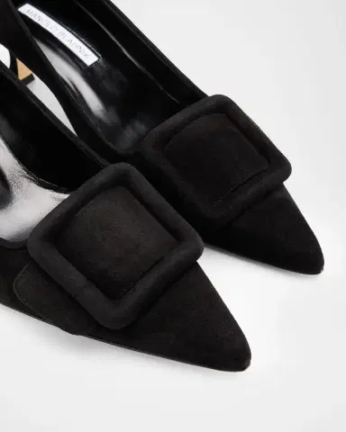 Manolo Blahnik Maysale Suede Buckle Pumps | Thumbnail 5
