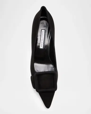 Manolo Blahnik Maysale Suede Buckle Pumps | Thumbnail 6