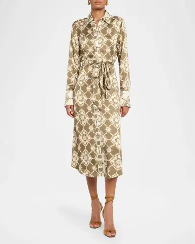Ramy Brook Victoria Tile Print Shirtdress | Thumbnail 4 Ramy Brook Victoria Tile Print Shirtdress | Thumbnail 4