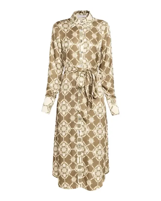 Victoria Tile Print Shirtdress