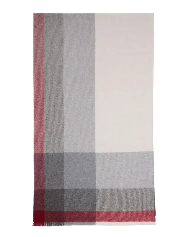 Men 's Uneven Plaid Wool-Cashmere Scarf