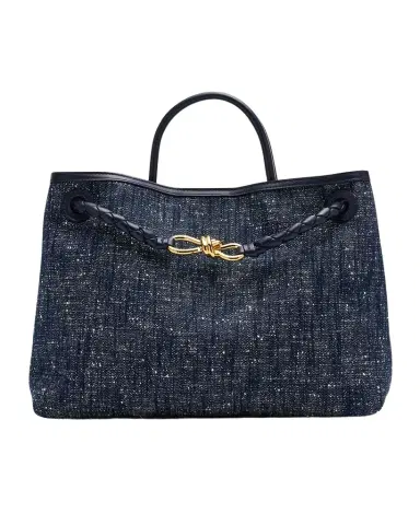 Bottega Veneta Andiamo Medium Boucle Denim Tote Bag | Thumbnail 1 Bottega Veneta Andiamo Medium Boucle Denim Tote Bag | Thumbnail 1