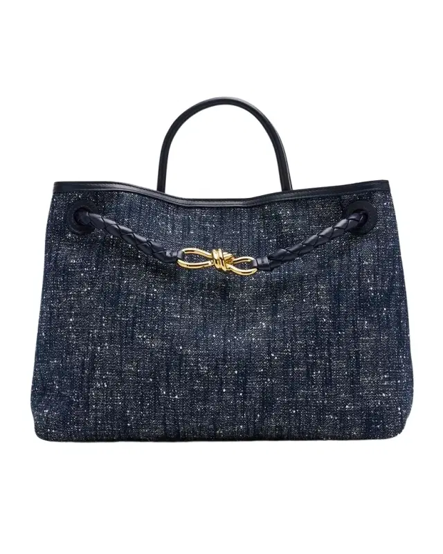 Bottega Veneta Andiamo Medium Boucle Denim Tote Bag