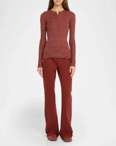 Gabriela Hearst Anges Cashmere Rib Henley Sweater | Thumbnail 2