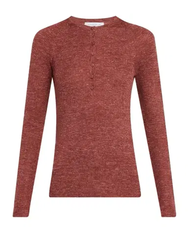 Gabriela Hearst Anges Cashmere Rib Henley Sweater | Thumbnail 1