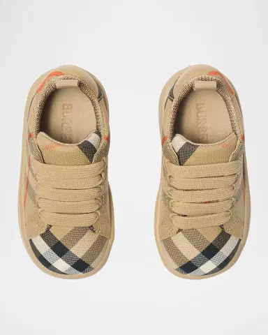 Burberry Kid's Cambridge Check Cotton Sneakers, Baby/Toddler | Thumbnail 2