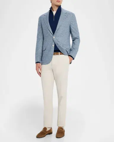 Brunello Cucinelli Men's Cashmere Quarter-Zip Sweater | Thumbnail 2