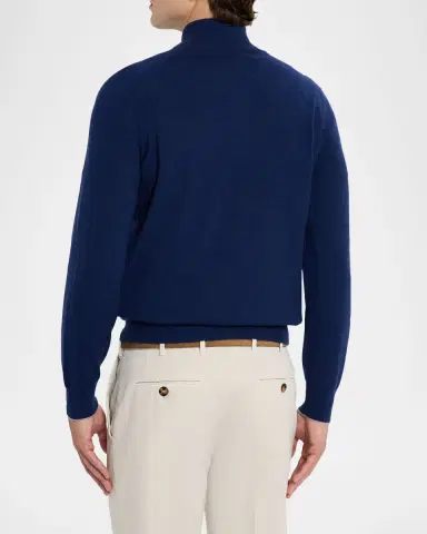 Brunello Cucinelli Men's Cashmere Quarter-Zip Sweater | Thumbnail 3