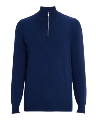 Brunello Cucinelli Men's Cashmere Quarter-Zip Sweater | Thumbnail 1