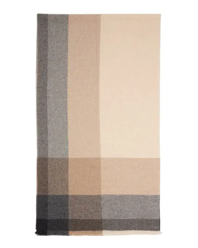 Brunello Cucinelli Men 's Uneven Plaid Wool-Cashmere Scarf