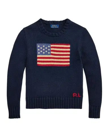 Polo Ralph Lauren Boy's Flag Intarsia Knit Sweater | Thumbnail 1 Polo Ralph Lauren Boy's Flag Intarsia Knit Sweater | Thumbnail 1
