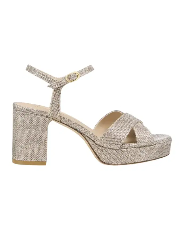 Dayna Metallic Crisscross Platform Sandals