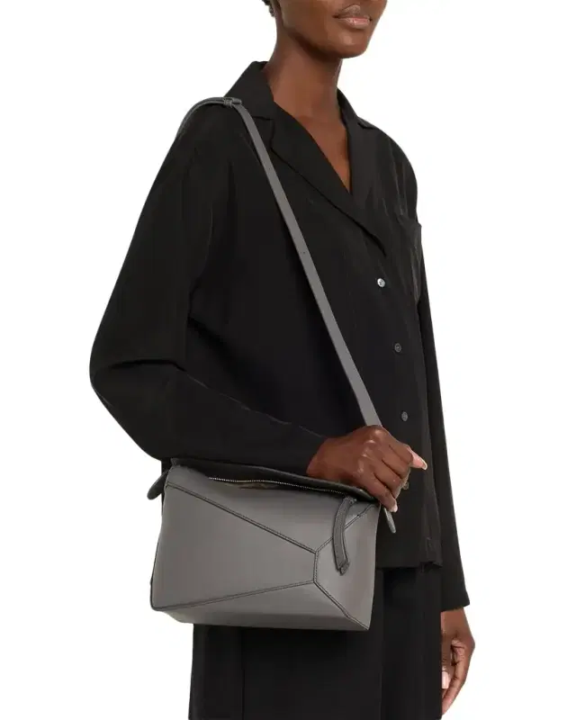 LOEWE Puzzle Edge Small Shoulder Bag in Calfskin Leather
