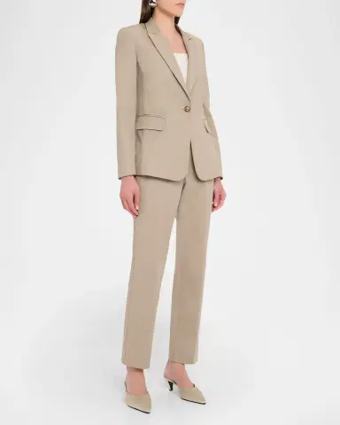 Emporio Armani Cotton Couture Straight-Leg Trousers | Thumbnail 2 Emporio Armani Cotton Couture Straight-Leg Trousers | Thumbnail 2