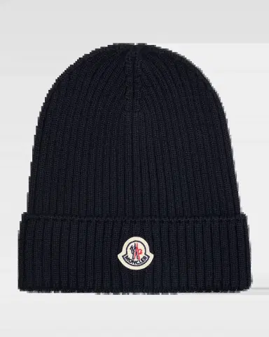 Moncler Boy 's Logo Ribbed Wool Beanie | Thumbnail 2