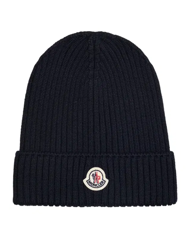 Moncler Boy 's Logo Ribbed Wool Beanie