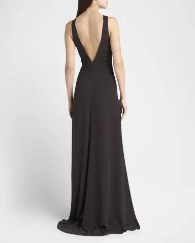 Giorgio Armani Beaded-Ring Silk Georgette Backless Gown | Thumbnail 3