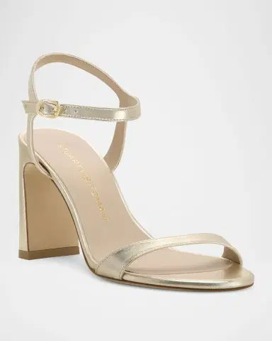 Stuart Weitzman Babette Metallic Ankle-Strap Sandals | Thumbnail 2 Stuart Weitzman Babette Metallic Ankle-Strap Sandals | Thumbnail 2
