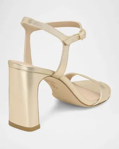 Stuart Weitzman Babette Metallic Ankle-Strap Sandals | Thumbnail 3 Stuart Weitzman Babette Metallic Ankle-Strap Sandals | Thumbnail 3