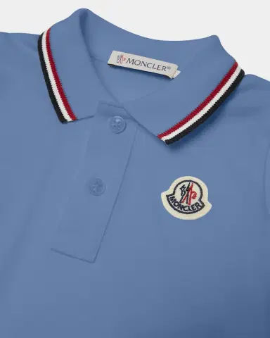 Moncler Boy 's Tricolor-Trim Short-Sleeve Polo Shirt | Thumbnail 3 Moncler Boy 's Tricolor-Trim Short-Sleeve Polo Shirt | Thumbnail 3
