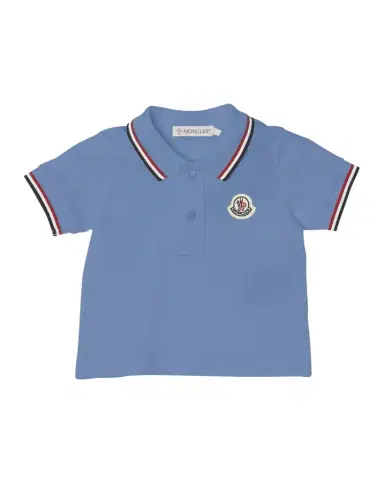 Moncler Boy 's Tricolor-Trim Short-Sleeve Polo Shirt | Thumbnail 1 Moncler Boy 's Tricolor-Trim Short-Sleeve Polo Shirt | Thumbnail 1