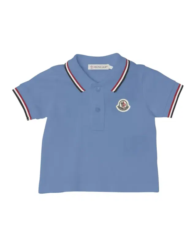 Moncler Boy 's Tricolor-Trim Short-Sleeve Polo Shirt