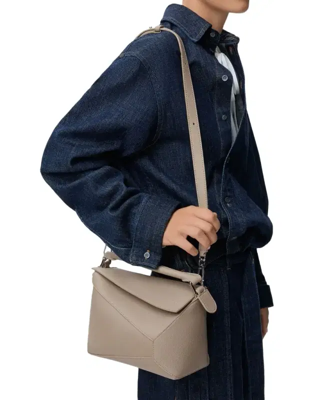 Loewe Puzzle Edge Small Top-Handle Bag in Grain Leather