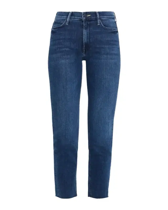 MOTHER The Mid-Rise Dazzler Ankle Fray Jeans
