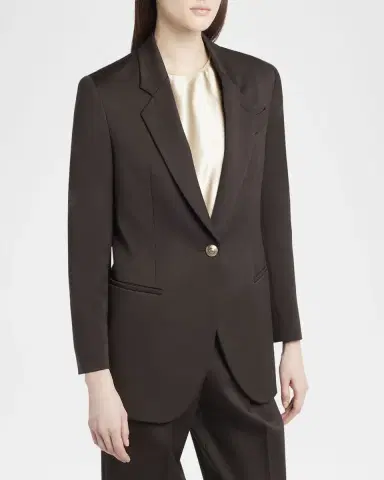 Giorgio Armani Virgin Wool Single-Breasted Blazer | Thumbnail 4