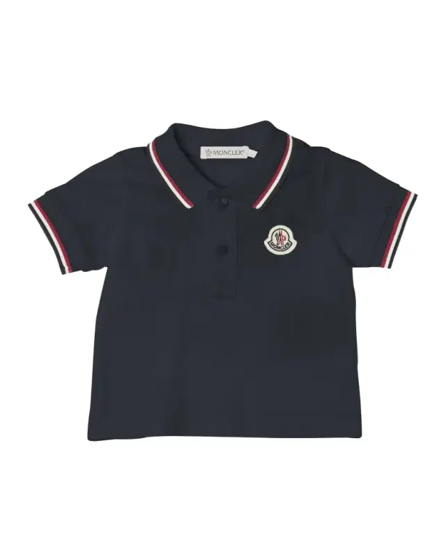 Moncler Boy 's Tricolor-Trim Short-Sleeve Polo Shirt
