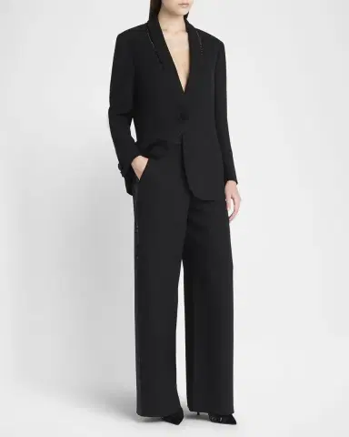 Giorgio Armani Beaded Silk Tuxedo Jacket | Thumbnail 2