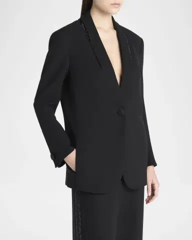 Giorgio Armani Beaded Silk Tuxedo Jacket | Thumbnail 4