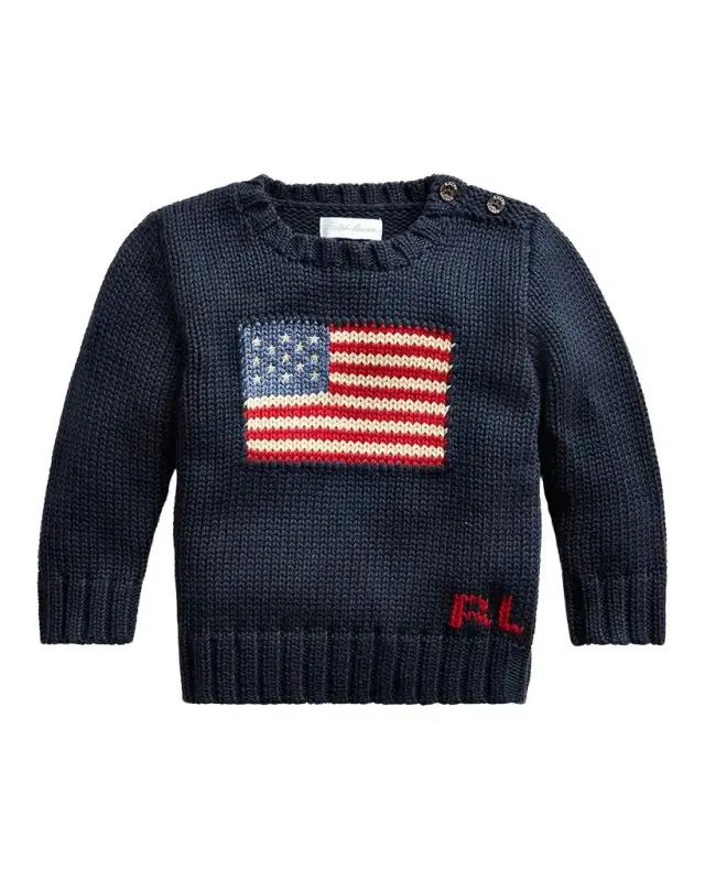 Polo Ralph Lauren Boy 's Flag Intarsia Knit Sweater, Size 3M-24M