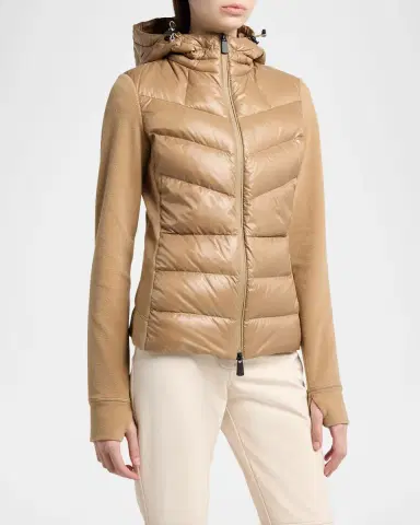 Moncler Grenoble Padded Down Zip-Up Hoodie Cardigan | Thumbnail 4