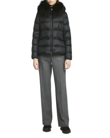 Moncler Boed Hooded Shearling-Trimmed Short Down Jacket | Thumbnail 1 Moncler Boed Hooded Shearling-Trimmed Short Down Jacket | Thumbnail 1