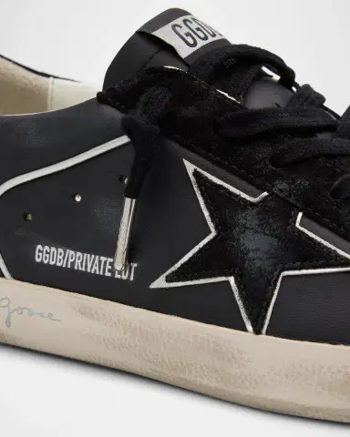 Golden Goose Super-Star Mixed Leather Low-Top Sneakers with Metallic Piping | Thumbnail 5 Golden Goose Super-Star Mixed Leather Low-Top Sneakers with Metallic Piping | Thumbnail 5