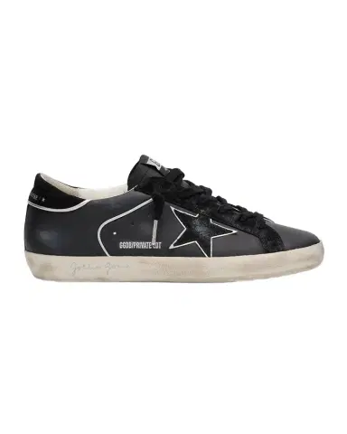 Golden Goose Super-Star Mixed Leather Low-Top Sneakers with Metallic Piping | Thumbnail 1 Golden Goose Super-Star Mixed Leather Low-Top Sneakers with Metallic Piping | Thumbnail 1