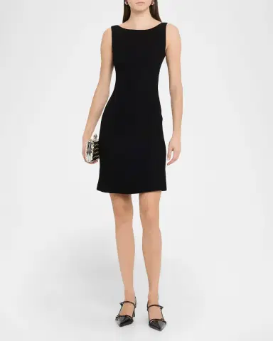 Emporio Armani Sleeveless High-Neck Waffle Dress | Thumbnail 4 Emporio Armani Sleeveless High-Neck Waffle Dress | Thumbnail 4