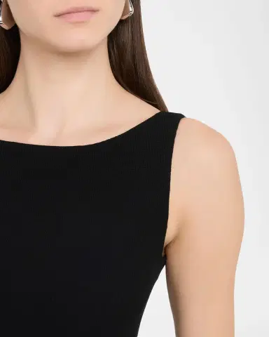 Emporio Armani Sleeveless High-Neck Waffle Dress | Thumbnail 5 Emporio Armani Sleeveless High-Neck Waffle Dress | Thumbnail 5