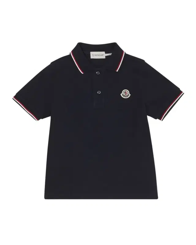 Moncler Boy 's Tricolor-Trim Short-Sleeve Polo Shirt