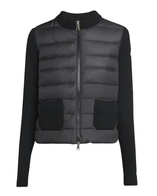 Moncler Padded Wool Zip-Up Cardigan