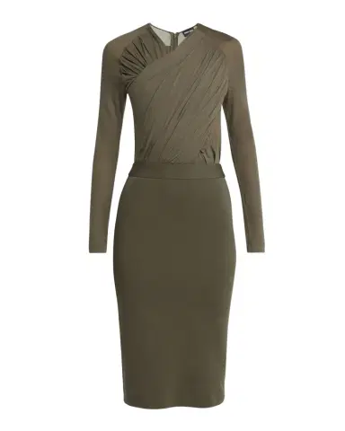 Giorgio Armani Ruched Jersey Long-Sleeve Midi Dress | Thumbnail 1 Giorgio Armani Ruched Jersey Long-Sleeve Midi Dress | Thumbnail 1