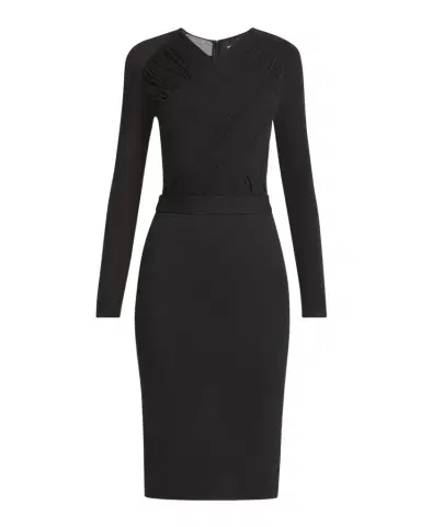 Giorgio Armani Ruched Jersey Long-Sleeve Midi Dress | Thumbnail 1 Giorgio Armani Ruched Jersey Long-Sleeve Midi Dress | Thumbnail 1