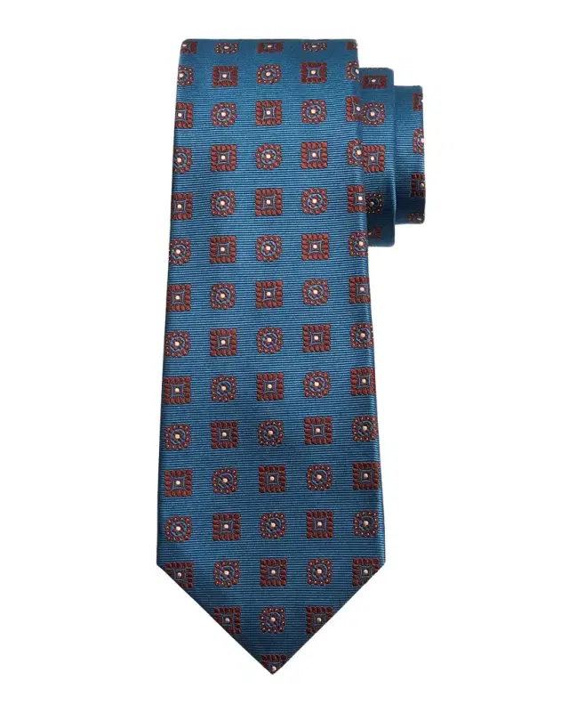 Men 's Silk Geometric Jacquard Seven-Fold Tie
