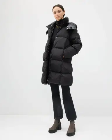 Moncler Litte Long Down Puffer Coat with Detachable Hood | Thumbnail 5