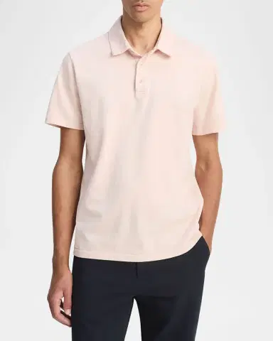 Vince Men 's Garment-Dyed Polo Shirt | Thumbnail 4