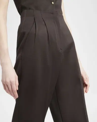 Giorgio Armani Pleated Wool Straight-Leg Ankle Trousers | Thumbnail 4 Giorgio Armani Pleated Wool Straight-Leg Ankle Trousers | Thumbnail 4